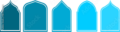 Editable Teal Islamic Arch Style Discount Coupon Template Vector for Product Launches, Special Offers, and Customer Loyalty Programs.