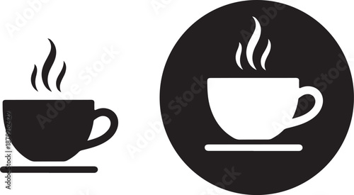 Coffee mug and tea cup vector icon. Simple and minimalistic design for coffee-themed graphics.
