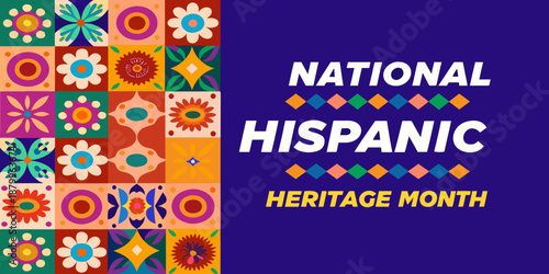 Celebrating national hispanic heritage month with vibrant floral and geometric designs