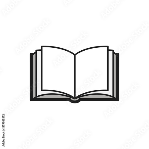 Open book icon symbolizing knowledge, education, and information, perfect for learning and literary themes