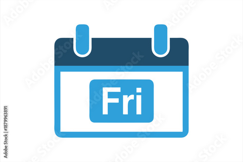 Friday Calendar Day Icon, Vector Illustration Flat Design