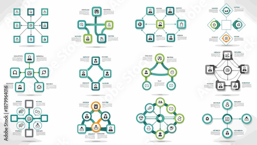 Collection of Various Network Diagrams and Flowcharts.