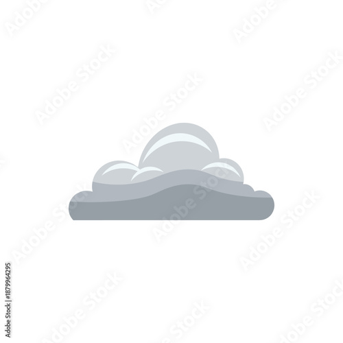 A fluffy gray cloud depicted in a minimalist, flat design style against a white background