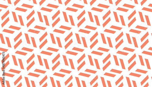 Abstract geometric pattern with stripes, lines. Seamless vector background. White and pink ornament. Simple lattice graphic design