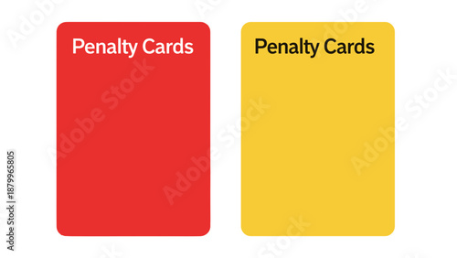 A vector graphic of two penalty cards, one red and one yellow, on transparent background