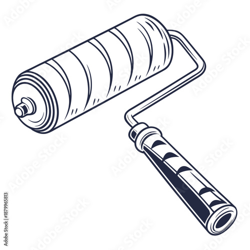 Paint Roller Vector - Home Improvement and Decorating Tool