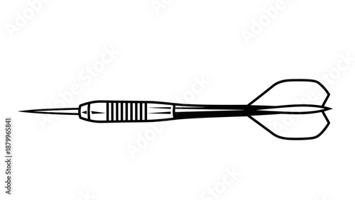 A minimalist dart icon with a sharp point and transparent background