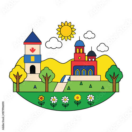 A historic Romanian building with ornate facades, arched windows, and tiled roofs, blending medieval, Baroque, and folk influences amid cobblestone streets.
