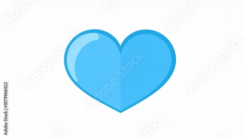 Free Download 3D Blue Glossy Heart Shape Symbolizing Love and Technology on White Background - GFXLoad