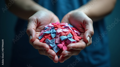 Wallpaper Mural World cancer day February 4. Hand holding colorful awareness ribbons  Healthcare and medical concept.Banner Torontodigital.ca