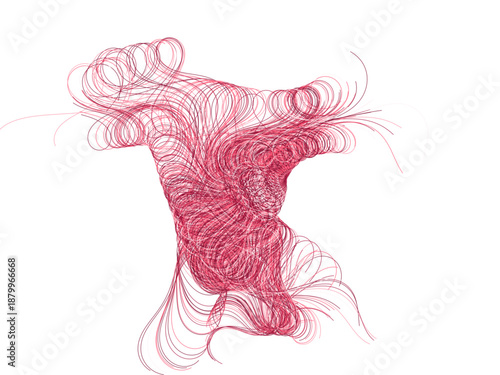 Golden Ratio Spiral Web - Berry Smoothie Isolated Object	