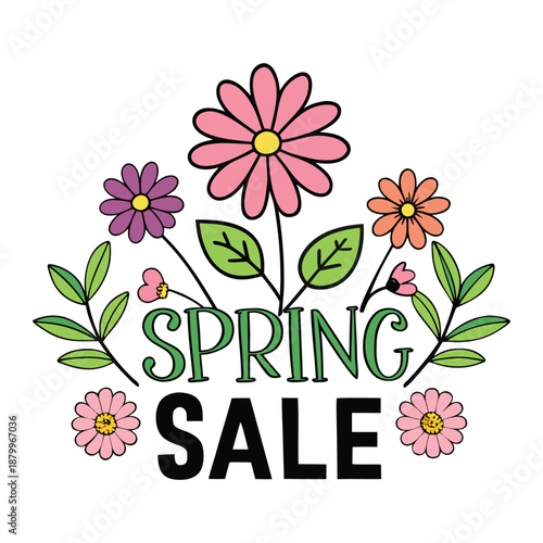 Bright spring sale poster featuring beautiful blossom flowers, soft pastel tones, fresh blooms, and cheerful vibes that invite shoppers to enjoy seasonal deals and renewal.
