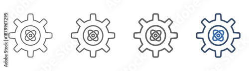 
outline icon set capacity with gear and star design in oval shape