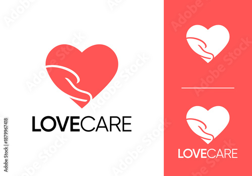 love hands health care logo vector design