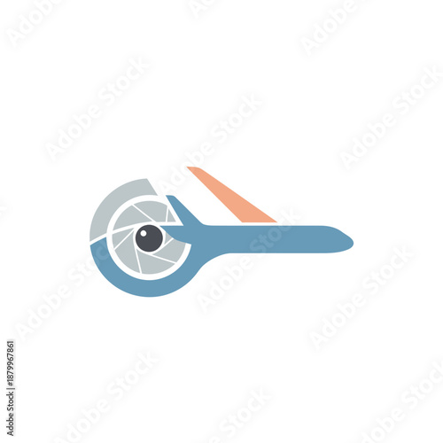 Blue and Gray Eyebrow Tweezers with Orange Tip.