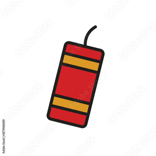 Firecracker Vector Icon for Celebration and Festival Design