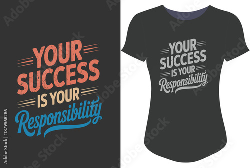 Simple black cotton t shirt design concept for casual mens fashion with clean front print illustration motivational t shirt design 