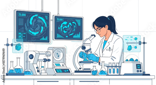 Scientist Conducting Research in Laboratory Setting