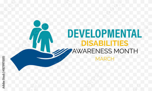 Vector graphic of Developmental Disabilities awareness month is observed every year in March. Holiday concept. Design for banner, cards, prints, social media, poster, flyer and background design.
