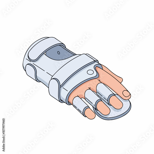 Detailed Realistic Medical Finger Splint Protection Support Equipment Illustration