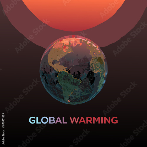 A visual depiction of earth facing the heat of global warming conditions