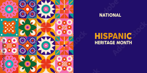 Celebrating national hispanic heritage month with vibrant floral and geometric designs