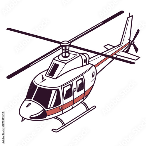 Illustrated helicopter