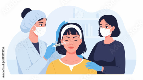 Cosmetic treatment for a woman's face