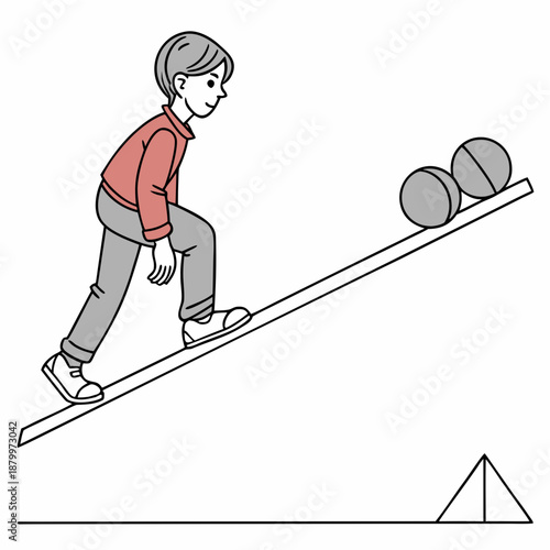 Child balancing on a tightrope