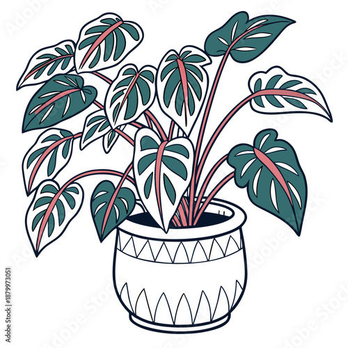Illustrated potted plant