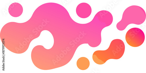 Abstract fluid shapes in vibrant pink orange and red gradients