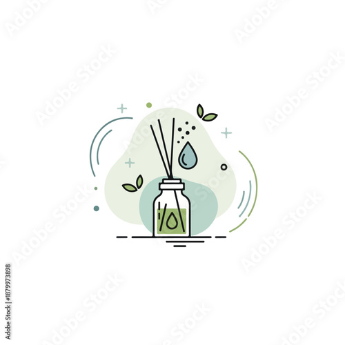 Aromatherapy Diffuser with Reeds and Droplet