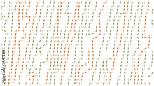 Vibrant orange and green dotted pattern on white background