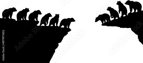 Bear Silhouette Set in Multiple Poses