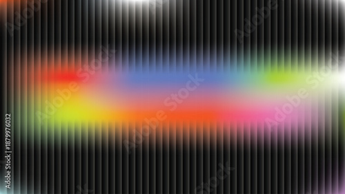 Dark Background with Vertical Stripes and Rainbow Gradient, Vector Illustration.