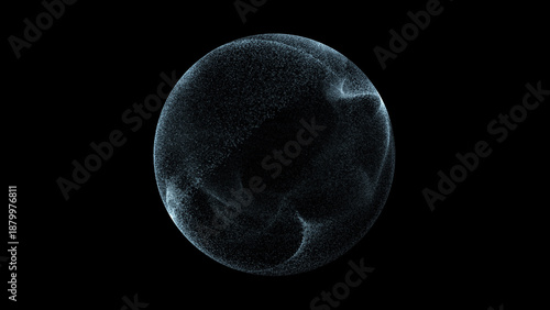 Картината върху платно Soft blue particle field sphere shimmering micro dust clouds drifting plasma wav