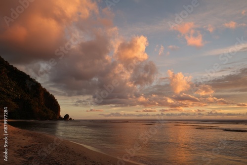 Tropical Beach Sunset Clouds