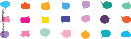 Colorful speech bubble. Big set of speech bubbles. Collection of colorful speech balloon, chat bubble or dialog boxes on white background. set of different speech bubbles