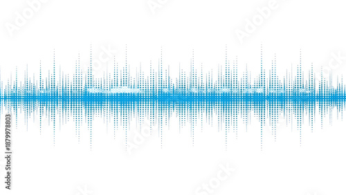 Blue sound wave audio spectrum isolated on transparent background