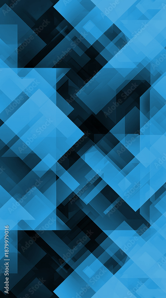 Obraz premium Abstract geometric background pattern with overlapping shades of bright blue