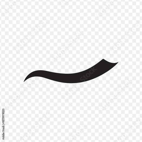 A black mustache icon on a transparent background for design purposes.
