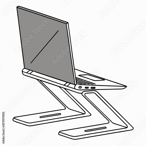 Laptop on a stand