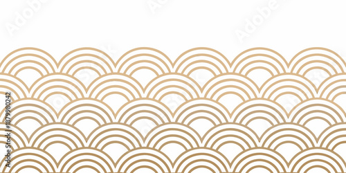Elegant repeating pattern of golden waves creating a seamless decorative background