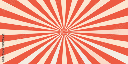 Radial burst pattern with alternating red and cream colored lines