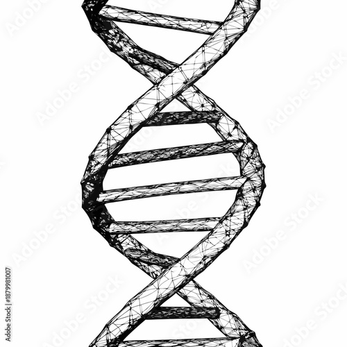 a black and white image of a dna double helix structure