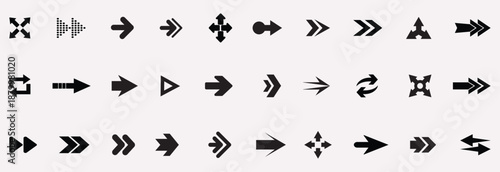 Arrow. Arrows big black set icons. Arrow icon. Arrow vector collection.  Black direction pointer