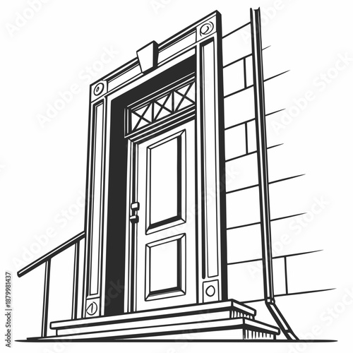 Classic front door illustration