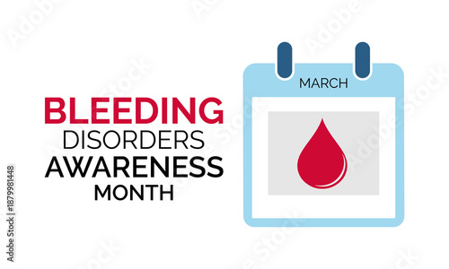 Vector illustration of National Bleeding Disorders Awareness Month background template. Design for banner, cards, prints, social media, poster, flyer and background design template.