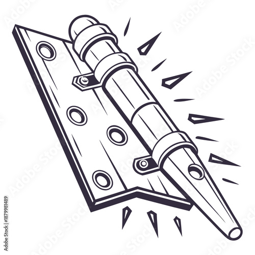 Broken hinge illustration