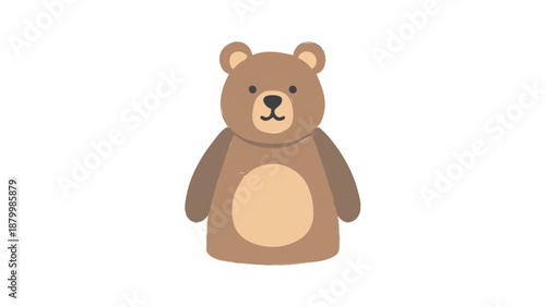 Cute cartoon bear illustration isolated on white background.